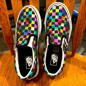 Vans girls slip ons multi color